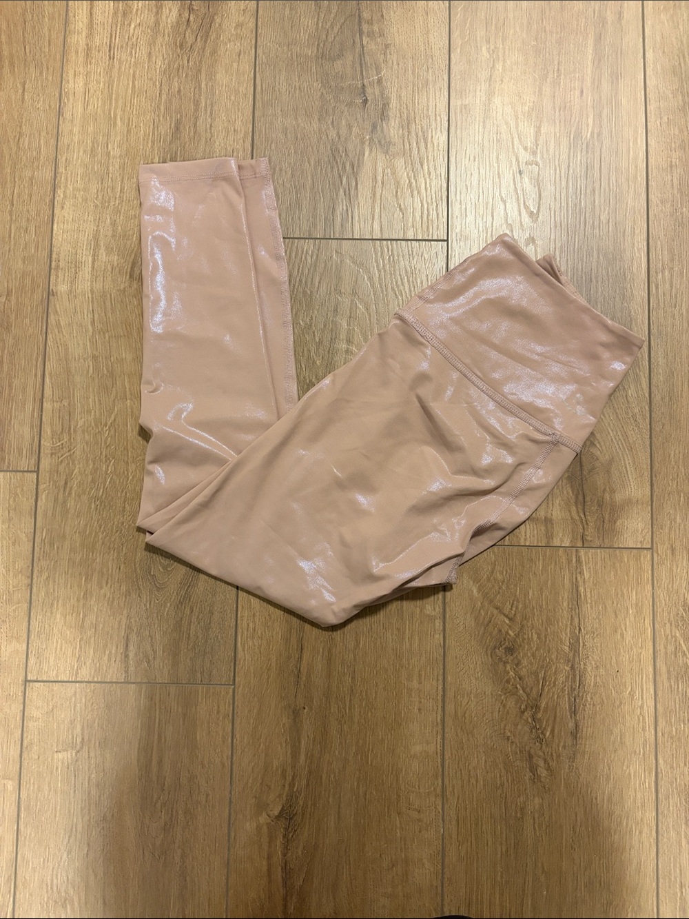 Beyond Yoga Shiny Blush Pink Leggings